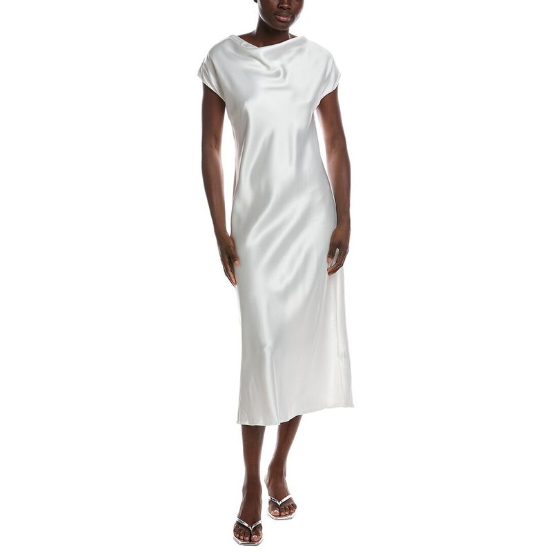 Renee C Womens Short Sleeve Midi Dress, White